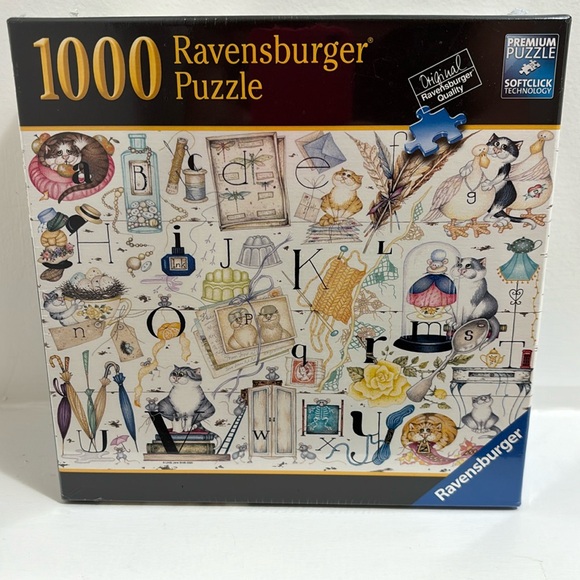 RAVENSBURGER Crazy Cat Alphabet Puzzle 1000 Piece NEW/SEALED Kitty Kitties - Picture 1 of 4